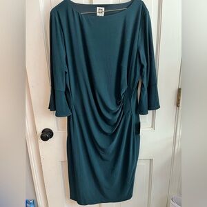 Anne Klein Teal Long Sleeve Dress